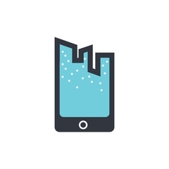 Phone build city logo icon