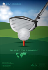 Poster Golf Vector Illustration - obrazy, fototapety, plakaty