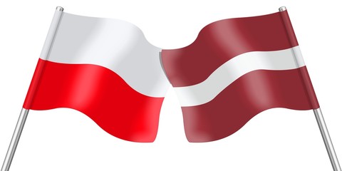 Flags. Poland and Latvia  
