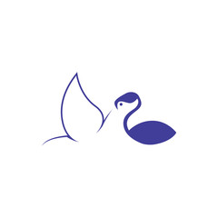 duck and flamingo logo vector