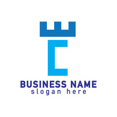 E C Letter Castle Logo