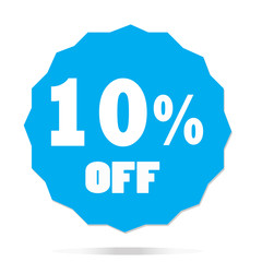 10 percent off on white background. 10 percent off sign. flat style.