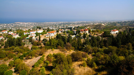 Fototapeta na wymiar Panorama of Northen Cyprus from Bellapais Abbey at kyrenia , Northen Cyprus