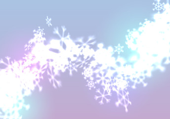 Fototapeta na wymiar Christmas snowflakes background with falling and swirling snow