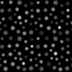 Christmas snowflake seamless pattern with tiled falling snow