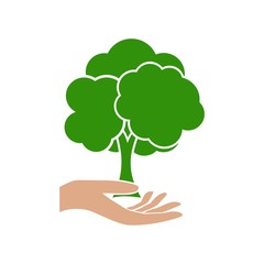 Hand with a tree symbol - Illustration 
