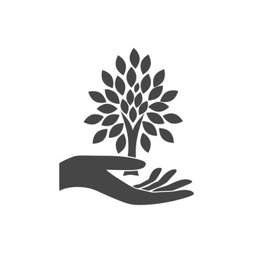 Hand with a tree symbol - Illustration 
