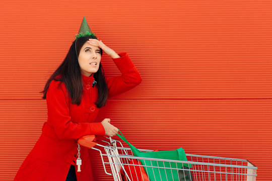 Girl Forgetting to Buy Something Important for Her Party