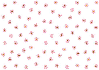 Pink flowers pattern on white background | Blossom spring wallpaper design