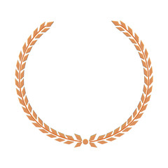 Vector bronze Laurel wreath. Label winner, a symbol of victory, triumph and success on a black background. Vector