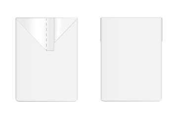 Vector 3d mock up of milk or juice box on white background. Realistic carton half liter package isolated. Template for your design. Front view.