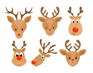 Fototapeta premium Set of Christmas reindeer