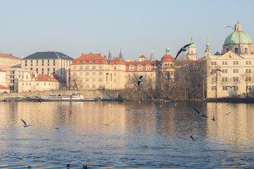 Fototapeta na wymiar Prague and Vltava river
