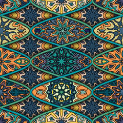 Seamless pattern. Vintage decorative elements. Hand drawn background. Islam, Arabic, Indian, ottoman motifs. Perfect for printing on fabric or paper.