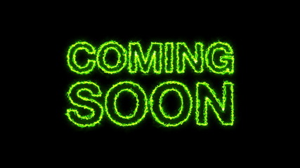 Coming soon text text with bad signal. Glitch effect. 3d rendering