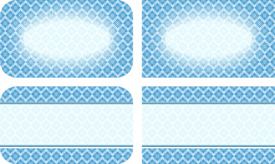Set of vector abstract geometric colored blue frames