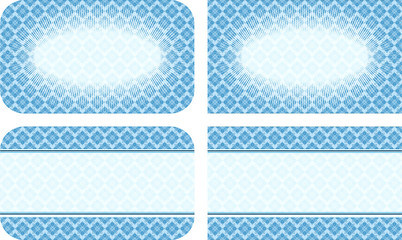 Set of vector abstract geometric colored blue frames