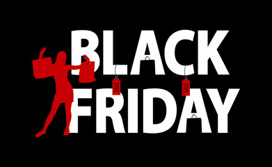 Black friday sale banner. Vector illustration