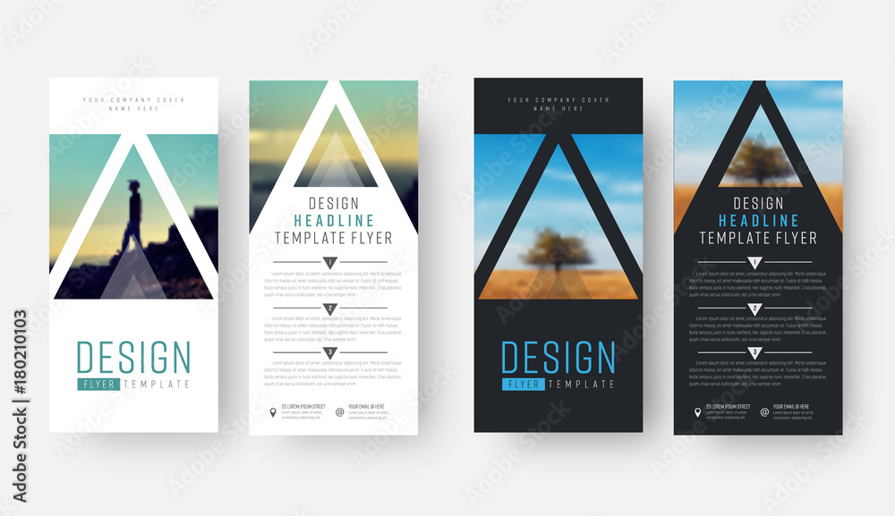 Poster template of a vertical vector flyer with a place for a photo
