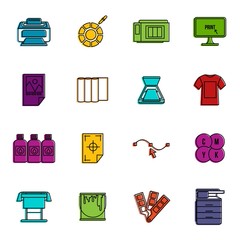 Printing icons doodle set