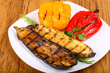 Grilled vegetables - eggplant, zucchini and pepper