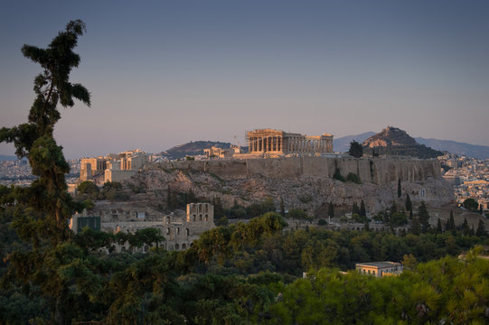 Acropolis view at sunset