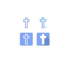 Obraz premium icon cross blue vector on white background. logo. web. Symbols. design. illustration
