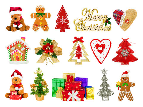 collage of festive Christmas symbols