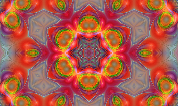 fractal  of summer wind spinner with bright flower