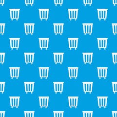 Outdoor plastic trash can pattern seamless blue