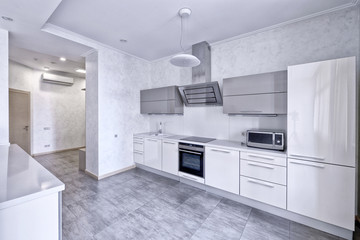 Interior design modern kitchen in the new house.