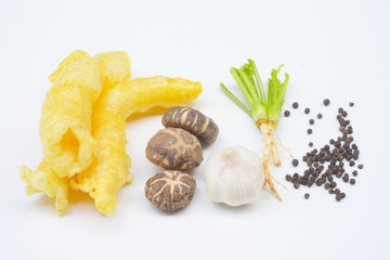 dried fish maw for cooking on White background