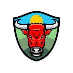 Wild Animal - Bull - vector logo/icon illustration