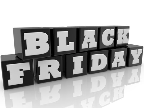 oy cubes in black color with Black Friday concept