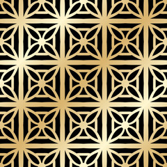 Golden ornamental seamless pattern. Template for design. Vector