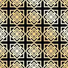 Golden ornamental seamless pattern. Template for design. Vector