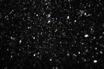 the snow at night bokeh macro