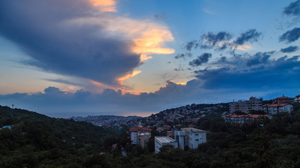 Fototapeta premium storm over the city of Trieste