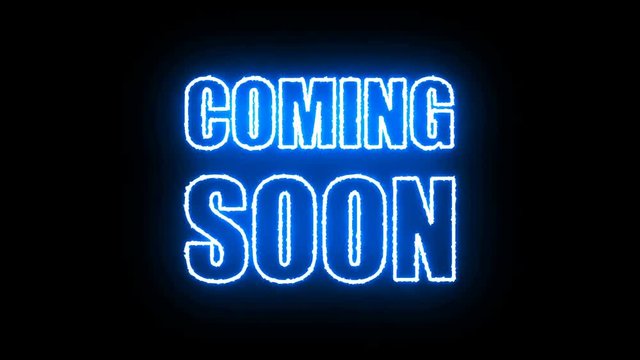 Coming soon text text with bad signal. Glitch effect. Seamless loop