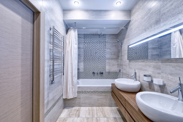 Interior design bathroom luxury house.