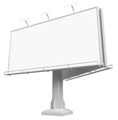 Obraz premium 3D rendering of blank billboard (empty advertisement) isolated on white background