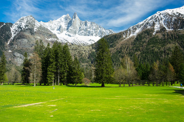 Fototapeta na wymiar Panoramic view of french Alps