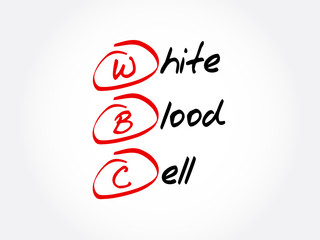 WBC - White Blood Cell acronym, concept background