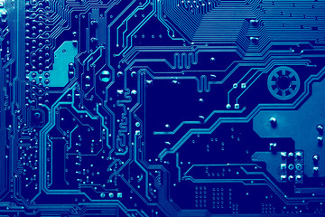 Circuit board. Electronic computer hardware technology. Motherboard digital chip. Tech science background. Integrated communication processor. Information engineering component.
