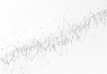 Business candle stick graph chart of stock market investment trading on dark background design. Bullish point, Trend of graph. Vector illustration