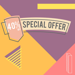 Super modern banner in the Memphis style