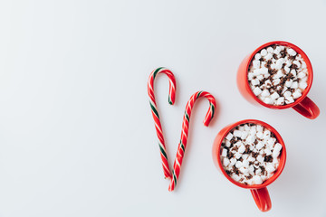 cacao with marshmallows and candy canes