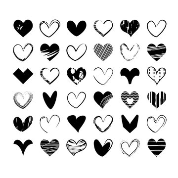set of heart shapes