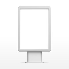 Empty white 3D illustration light box, citylight or display mockup