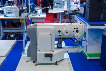 sewing machine in manufacturing factory